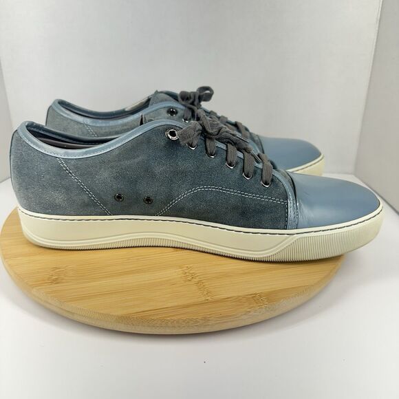 Lanvin DBB1 Suede And Patent Leather Sneakers Shoes Men's Size 12EU 13US Gray - Picture 10 of 15